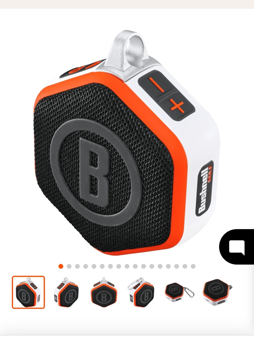 Rugged Portable Bluetooth Speaker - White & Orange